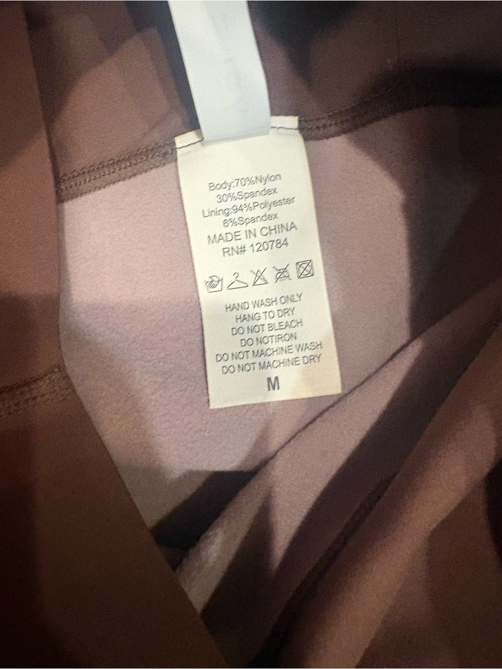 Yelete Active $40 Fleece-Lined High-Waisted Leggings Chocolate Brown M like new - Picture 7 of 9